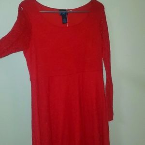 Rue21 + Long Sleeve Red Dress